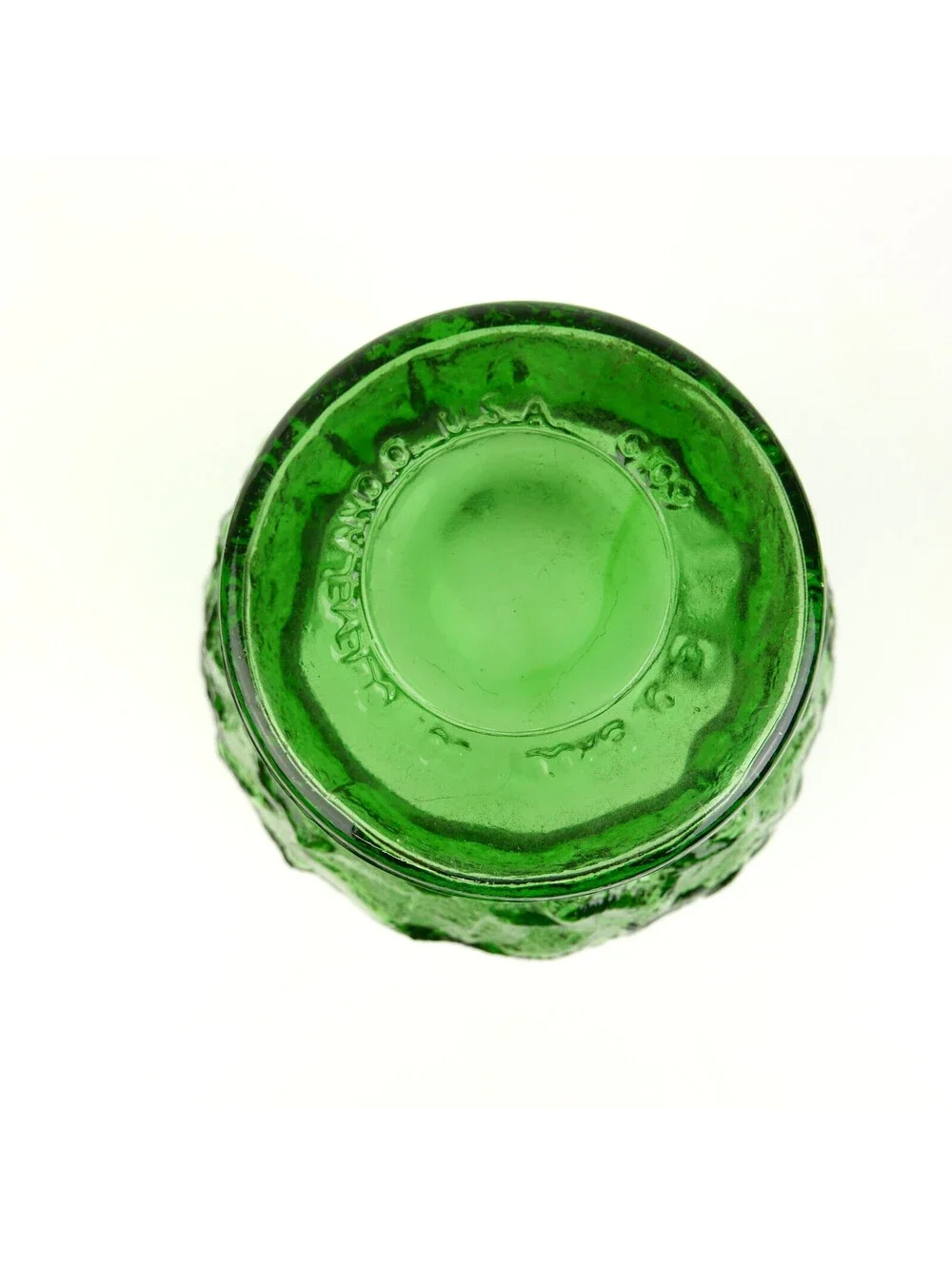 Vintage EO Brody G109 Emerald Green Crinkle Glass Vase MCM Cleveland USA 8